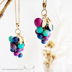 碧の海」バイカラービジューのネックレス(bi-color glass