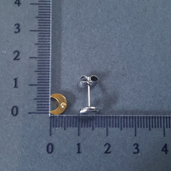 [1ペア]オールステンレス 約9mm スタッドピアス スター 月 キャッチ付き 金属アレルギー対応 7枚目の画像