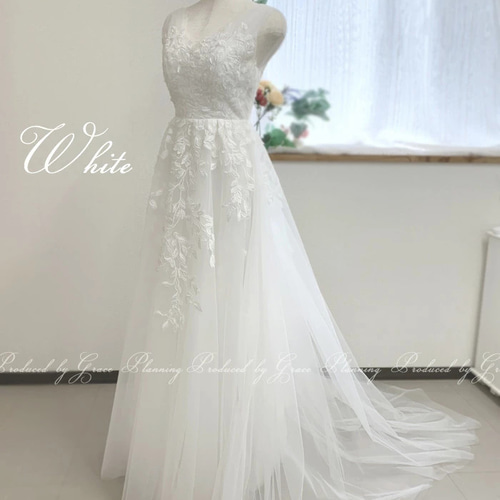 ウェディングドレス 結婚式 前撮り ベージュ ホワイト 背中ファスナー