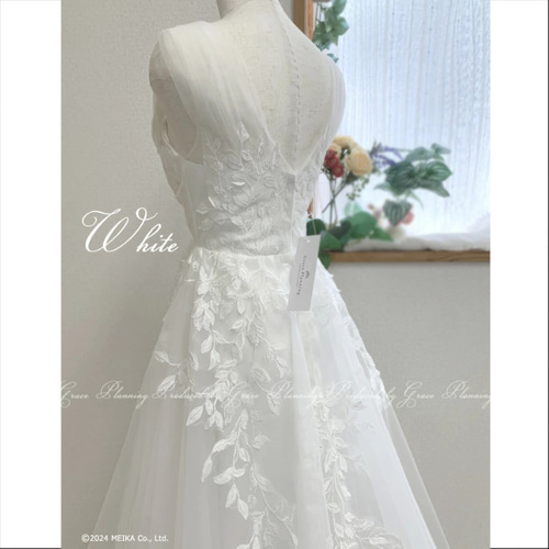 ウェディングドレス 結婚式 前撮り ベージュ ホワイト 背中ファスナー