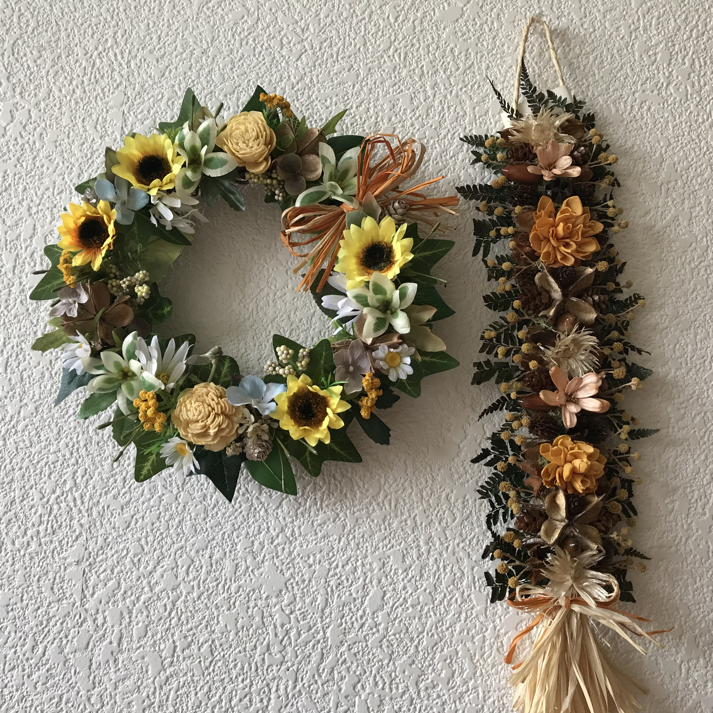 《新春福袋＊早割》ひまわりリースとガーランドの二点セット（1点限定）