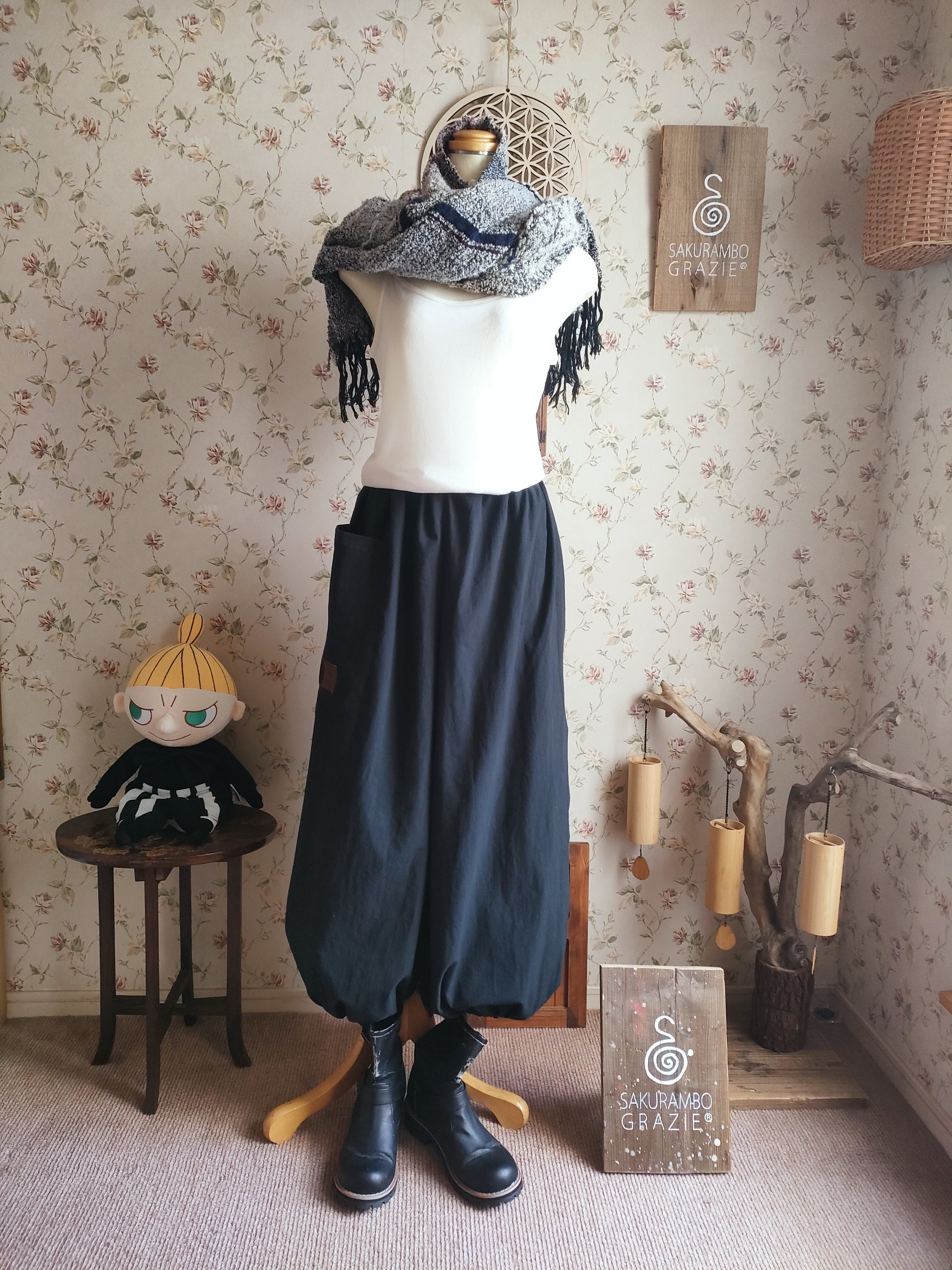 万葉木綿Yogapants「炭」SUMI 〜for tall＆men's〜