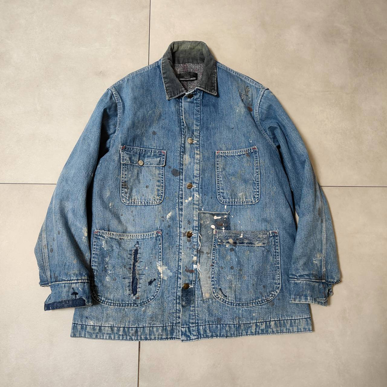パッチワークリペア ビンテージ sears デニム カバーオール ジャケット