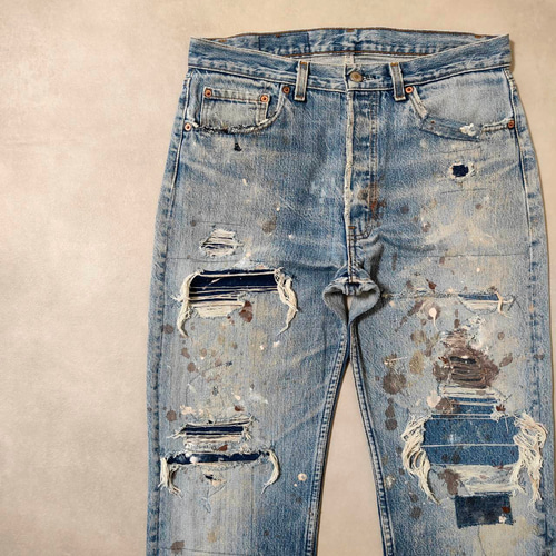 usa製 リーバイス 501 ビンテージ グランジデニム ダメージ w34 90s USA製 Levi's 501 ヴィンテージ デニムパンツ W34 L30 W88cm