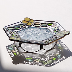 ミモザ紋＊台付ミニプレート 2枚目の画像