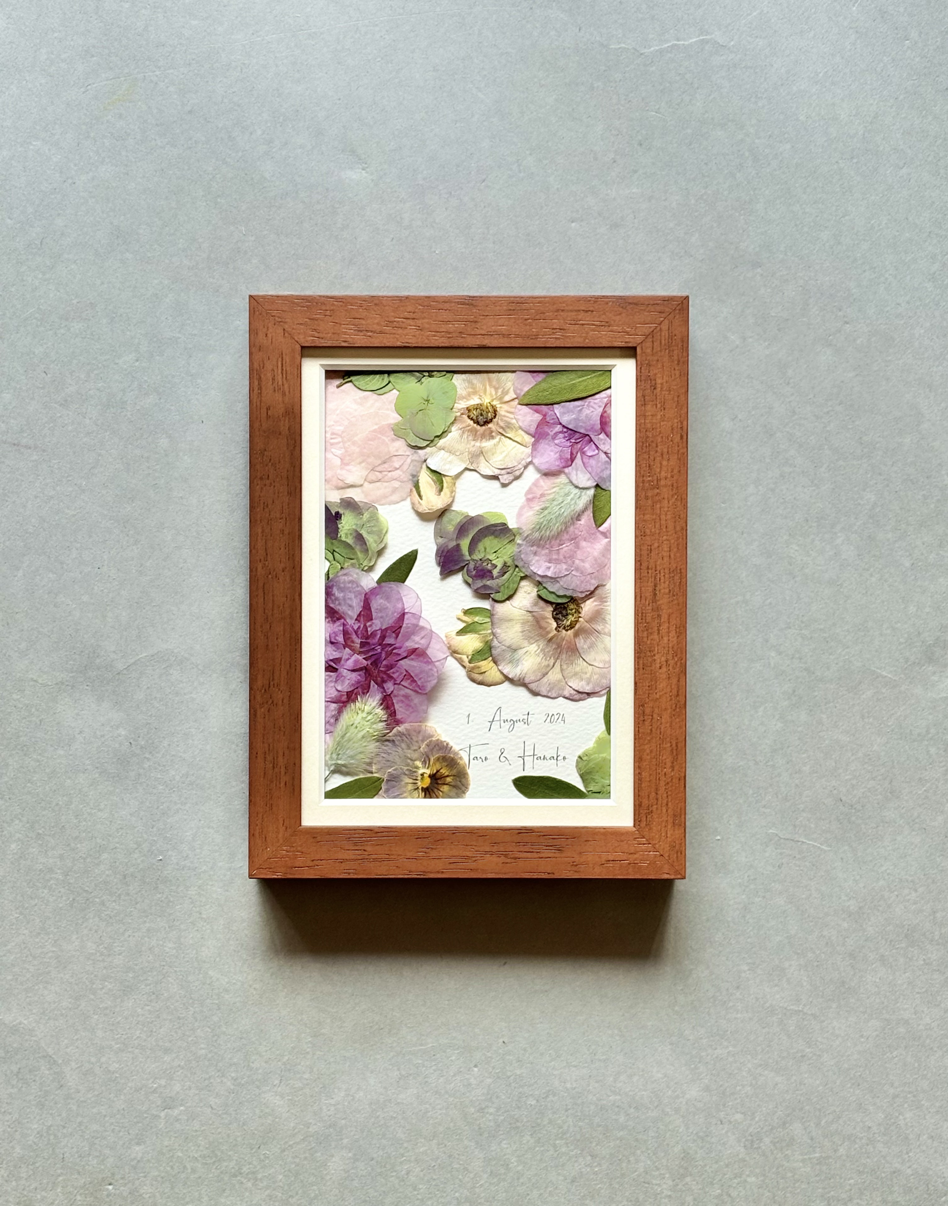 花MIX　押し花額／プティ （婚式 プロポーズ 花束 ブーケ 残す 保存 加工）