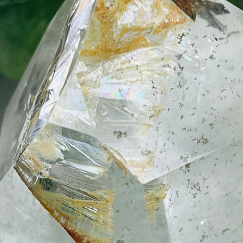 コパー（銅）内包 レインボー クリスタル 水晶 ポイント