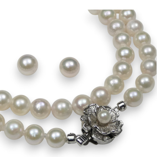 アコヤ真珠 パールネックレスあこや 6.5-7.0mm 本真珠41cm