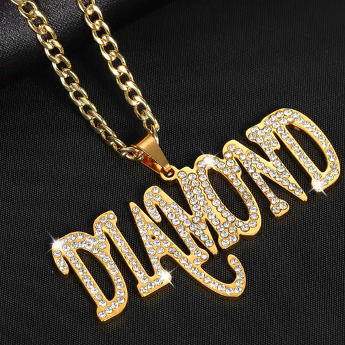 オーダーメイドの名前のジルコニアネックレスステンレス鋼のジュエリー