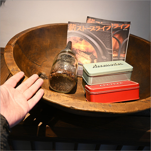 1点物 こね鉢 木製 アンティーク リメイク品 レトロ 無垢材 小物 雑貨