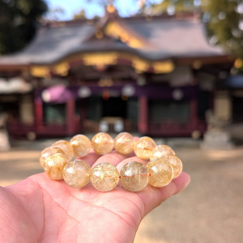 神社での浄化・祈願済】タイチンルチル ブレスレット 17ミリ 一点物