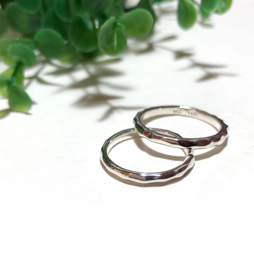 サイズ入荷！純銀製＊キラキラカットリング ピンキーリング