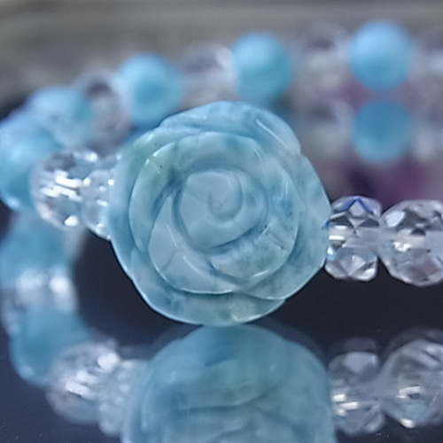 薔薇ラリマー×美ラリマー ドミニカ産 美しい豪華な 花を咲かせる