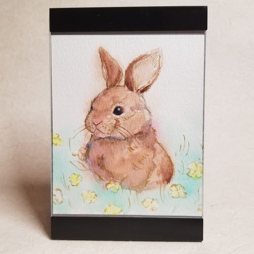 キラキラうさぎ(水彩画・原画) 絵画 nobana 通販 18809093