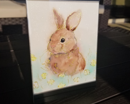 キラキラうさぎ(水彩画・原画) 絵画 nobana 通販 18809093