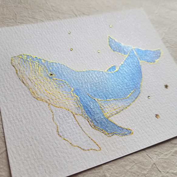 鯨の背中にのって(水彩画・原画) 絵画 nobana 通販｜Creema(クリーマ 