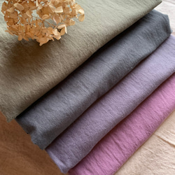 コットンリネンエプロン　フレンチライラック　くすみカラー 6枚目の画像