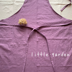 コットンリネンエプロン　フレンチライラック　くすみカラー 2枚目の画像