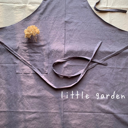 コットンリネンエプロン　ドーヴグレイ　くすみカラー 1枚目の画像