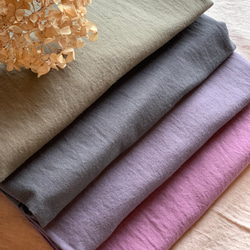 コットンリネンエプロン　ドーヴグレイ　くすみカラー 6枚目の画像