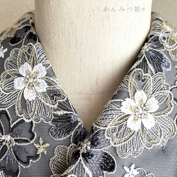 洗える刺繍半衿  雅【ラスト】 5枚目の画像