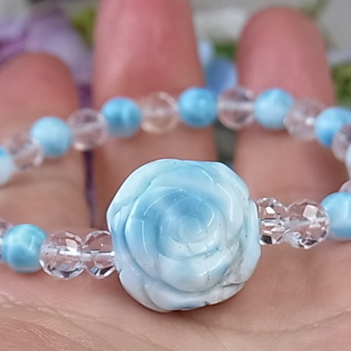 大きな薔薇ラリマー×美ラリマー ドミニカ産 美しい豪華な 花を 大きな薔薇ラリマー×美ラリマー ドミニカ産 美しい豪華な 花を