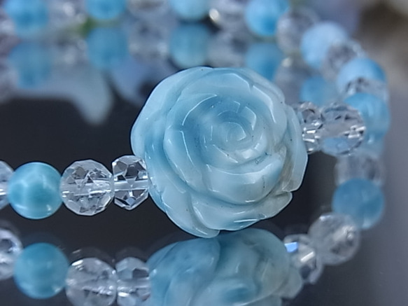 大きな薔薇ラリマー×美ラリマー ドミニカ産 美しい豪華な 花を 大きな薔薇ラリマー×美ラリマー ドミニカ産 美しい豪華な 花を