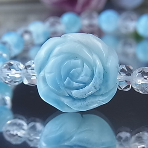 大きな薔薇ラリマー×美ラリマー ドミニカ産 美しい豪華な 花を 大きな薔薇ラリマー×美ラリマー ドミニカ産 美しい豪華な 花を