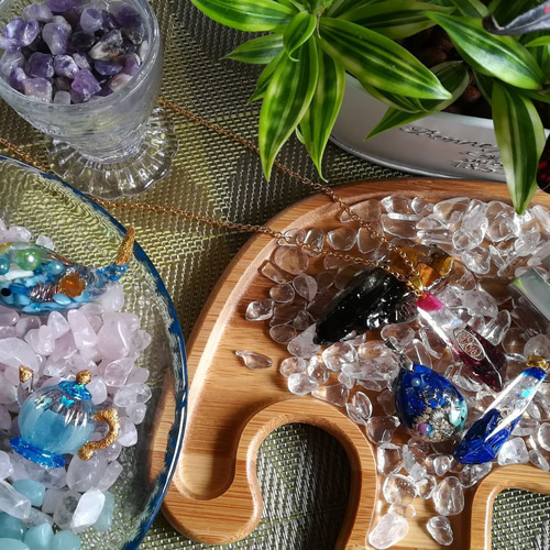 そしじ』水晶☆オルゴナイトネックレス✨波動入り✨ ネックレス