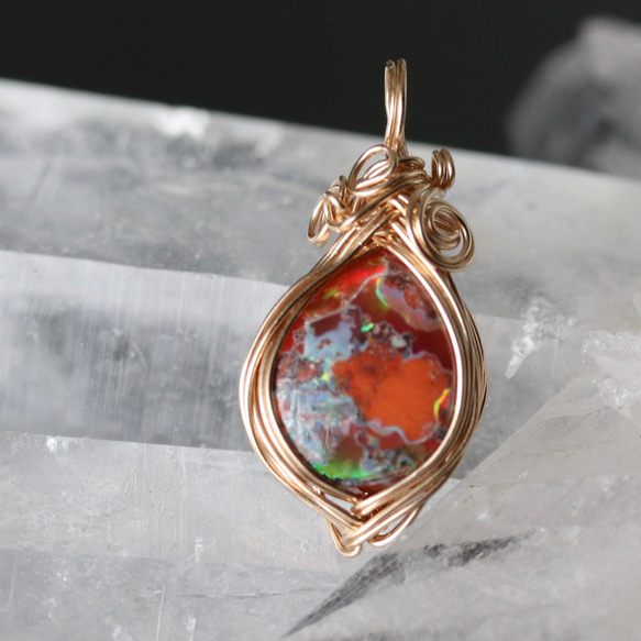 Petite】カンテラオパール3ペンダントトップ／ヘッド【14KGF】w54