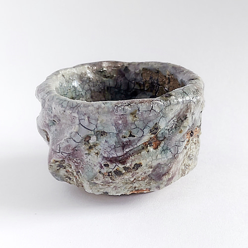 猪野出品　6枚 美濃焼作家/一点物]ぐいのみ 赤藍ビードロのお猪口 陶器のうつわ #052