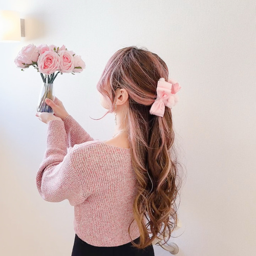 もふもふのぬいぐるみみたい♡ファーバンスクリップ 大きいリボン