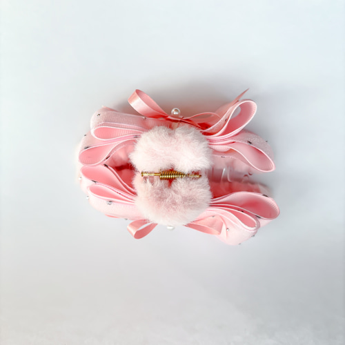 もふもふのぬいぐるみみたい♡ファーバンスクリップ 大きいリボン