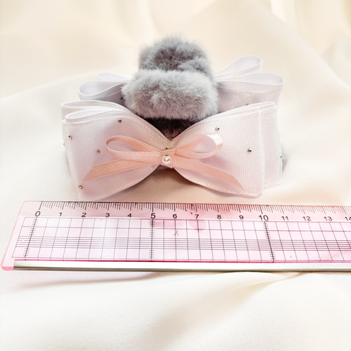 ハンドメイド バンスクリップ リボン　大人可愛い♡ピンクグレー ハンドメイド バンスクリップ リボン 大人可愛い♡ピンクグレー バンス