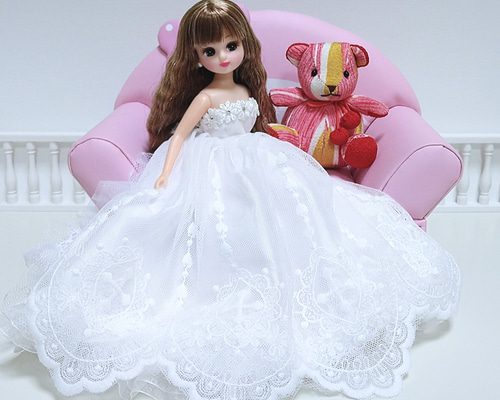 一点物♥リカちゃん服✿✿✿大聖堂のホワイトウェディングde