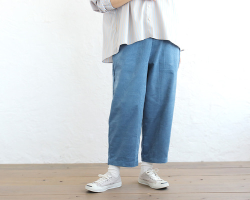 在庫限り》長さ選べる ゆったりカーブライン コーデュロイパンツ