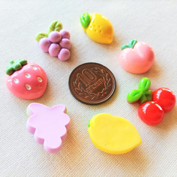 15～20mm　フルーツのデコパーツ　５種類×３　１５個　P981 10枚目の画像
