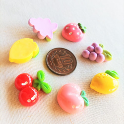 15～20mm　フルーツのデコパーツ　５種類×３　１５個　P981 11枚目の画像