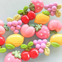 15～20mm　フルーツのデコパーツ　５種類×３　１５個　P981 1枚目の画像