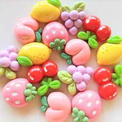 15～20mm　フルーツのデコパーツ　５種類×３　１５個　P981 3枚目の画像