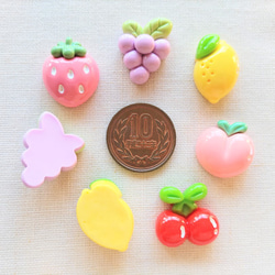 15～20mm　フルーツのデコパーツ　５種類×３　１５個　P981 9枚目の画像
