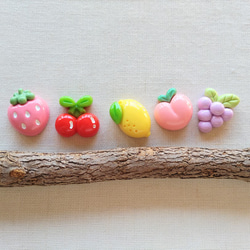 15～20mm　フルーツのデコパーツ　５種類×３　１５個　P981 8枚目の画像