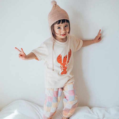 KIDS Tee〈 lobster 〉ロブスター ザリガニ エビ 子供服 MILKBUSHBOY