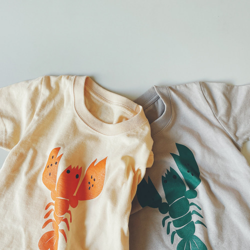 KIDS Tee〈 lobster 〉ロブスター ザリガニ エビ 子供服 MILKBUSHBOY