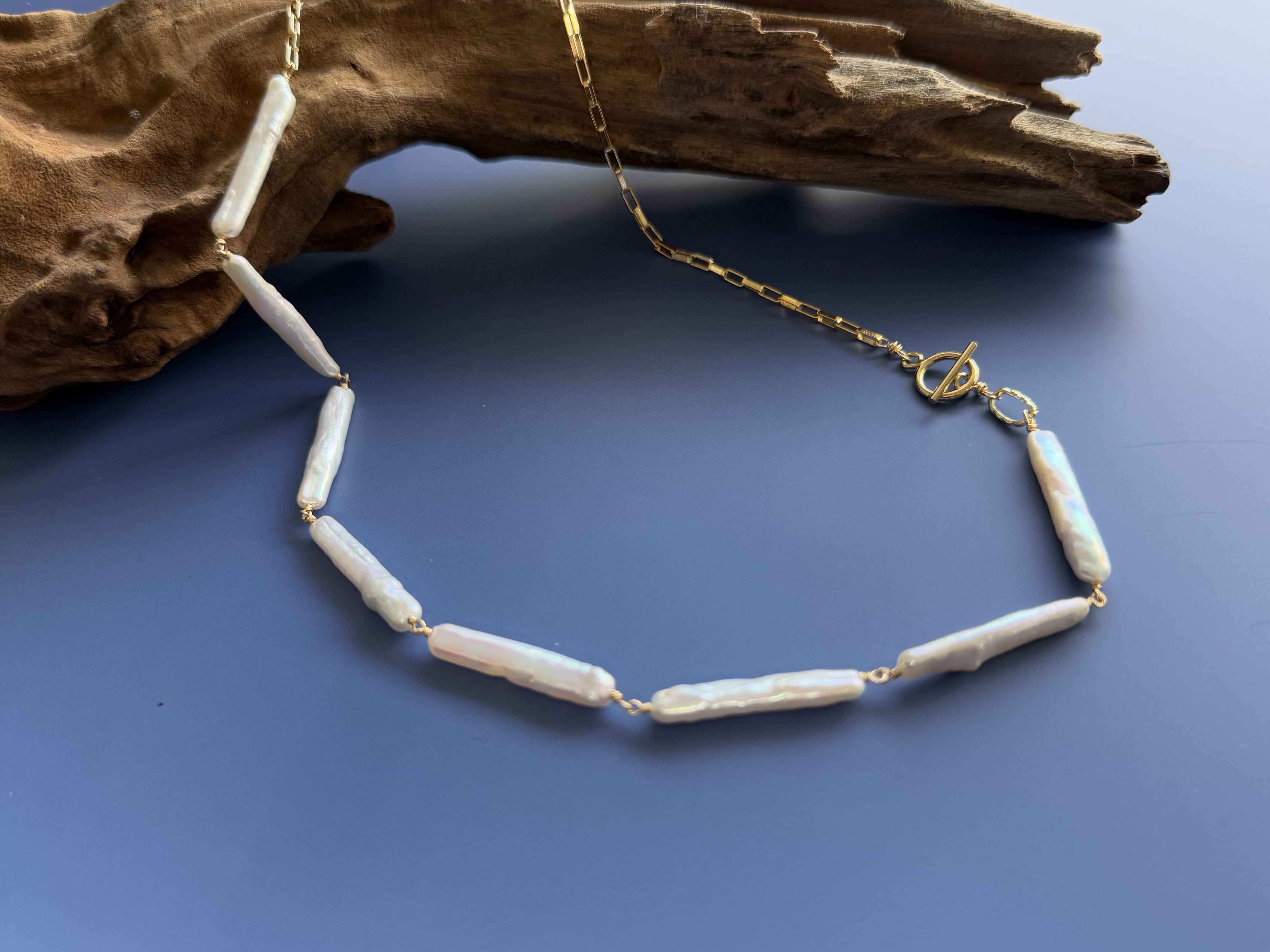 スティック淡水パールのネックレス