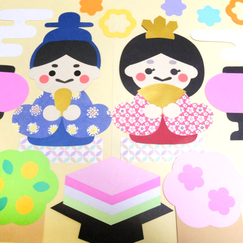 3月❁ひな祭りの壁面飾り〜コンパクトサイズ〜 切り絵 yururi 通販