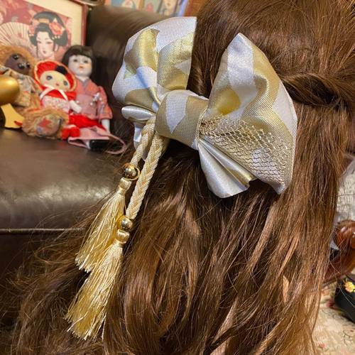 帯リメイク ヘッドドレス ヘアコーム ヘアアクセサリー 和洋折衷 