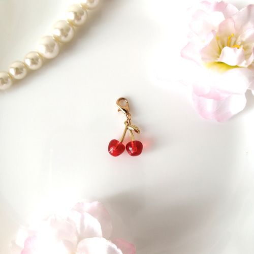 B品】【さくらんぼチャーム】 チャーム キーホルダー バッグチャーム