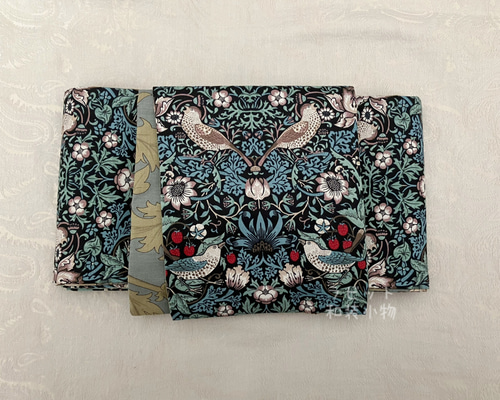 送料込み ウィリアムモリス 半幅帯 アネモネ ストロベリーシーフ