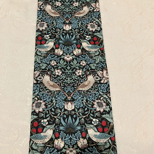 送料込み ウィリアムモリス 半幅帯 アネモネ ストロベリーシーフ